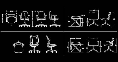 ​​Office Chairs CAD blocks furniture dwg AutoCAD