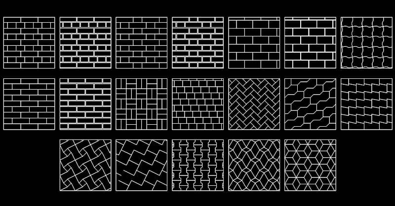 Brick hatch patterns AutoCAD free download - CADBlocksDWG