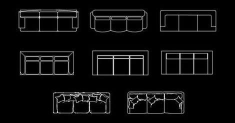 ​Sofa Couch CAD Block dwg download free