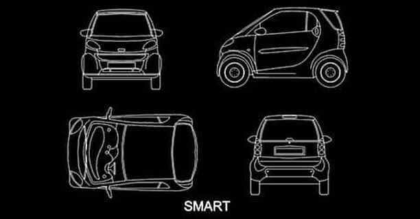 ​​CAD blocks of Smart car dwg 2d