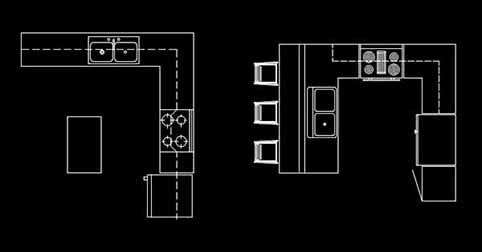 ​​​Integral Kitchen CAD Block plan view dwg AutoCAD