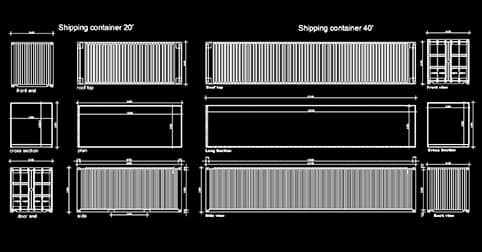 CAD Blocks Shipping Containers dwg