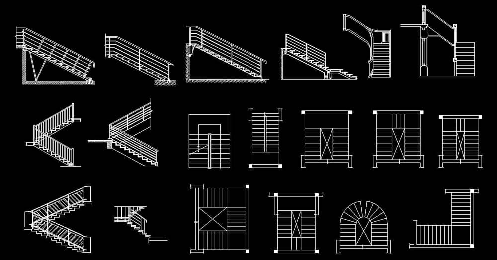 CAD Blocks stairs dwg download 2d