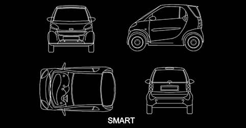Car CAD block smart dwg