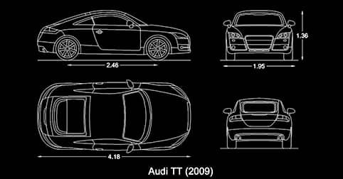 CAD Blocks of Audi TT car dwg 2d