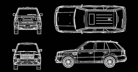 ​​CAD Blocks Range Rover SUV dwg 2d