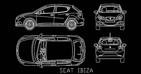 CAD Blocks Seat Ibiza car dwg 2d
