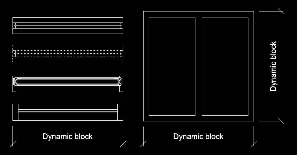 Windows dynamic block in AutoCAD 2d dwg